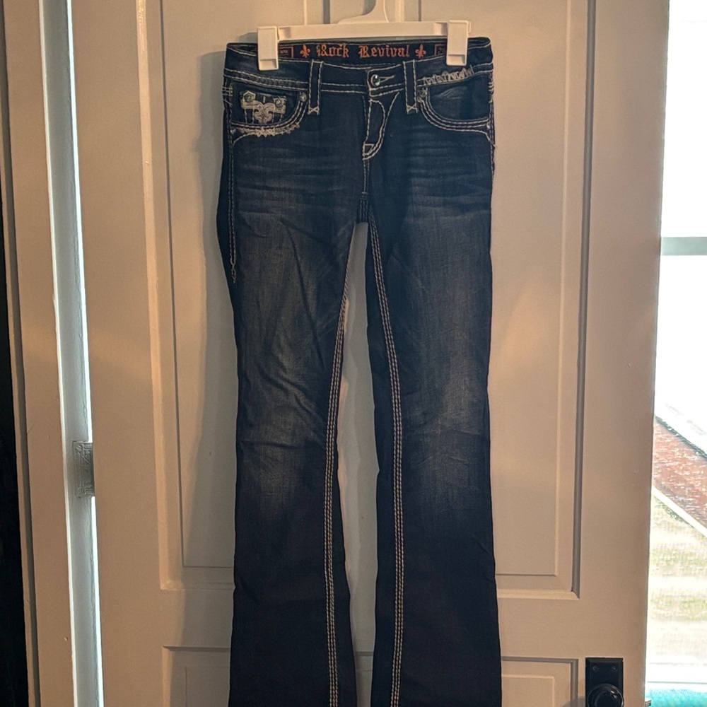 Rock Revival Dark Blue Serene bootcut Jeans with sequins